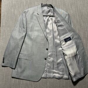 Chaps Mens 48R Light Gray Sharkskin Two Button Blazer Sport Coat Jacket